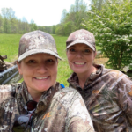 Christa Forrester and Karen Butler setting off on Forrester's first turkey hunt with big smiles on their faces.